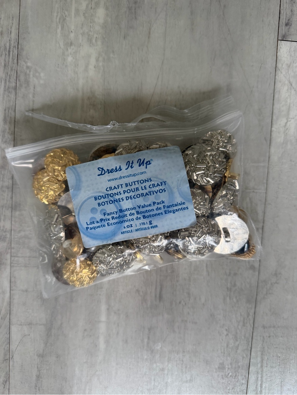 Gold & Silver Craft Button Pack